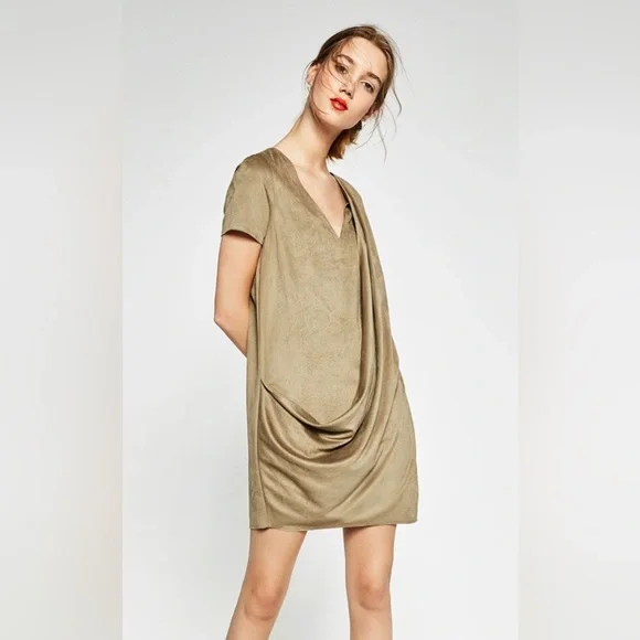 Zara | Dresses | Zara Faux Suede Mini Dress | Poshmark